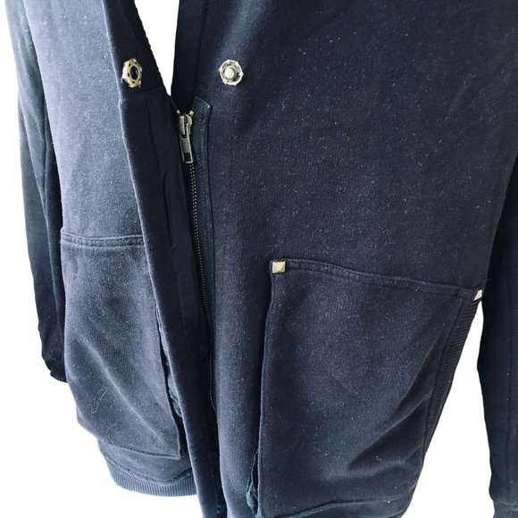 Wilfred Black Cocoon Cardigan Sweater Jacket Zip Comfy Cotton - Picture 6 of 12